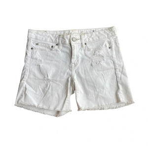 American eagle outfitters white distressed stretch shorts women’s size 2 AEO